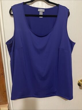Catherines Sleeveless Scoop Neck Tank Top — Violet Purple 2X 22/24W